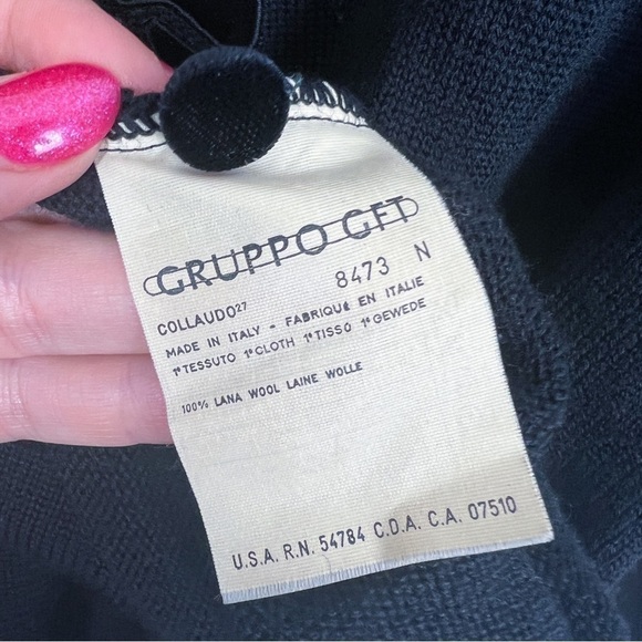 Vintage VALENTINO 100% Wool Floral Velvet Sweater, Black 6 - Designer, Italian - Picture 8 of 10